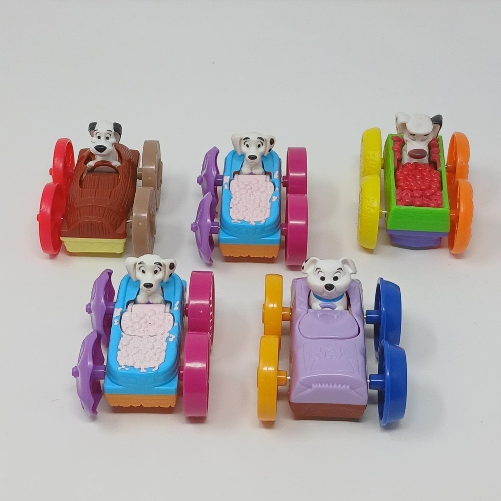 Vintage 1998 McDonalds 101 Dalmatians Flip Cars Set Of 5